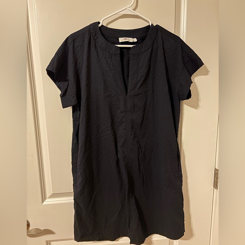Vineyard Vines Navy Textured Dress